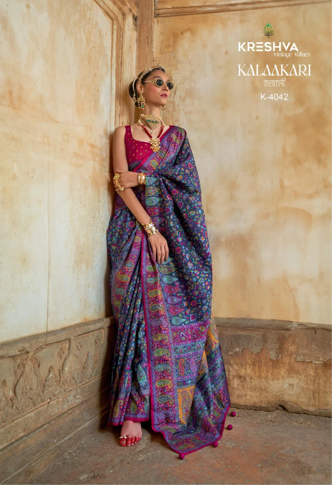Kreshva Kalaakari Pv Silk Luxury Printed Saree Collection Wholesale