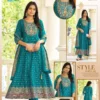 Blue Hills Huma Vol 3 Plus Size Rayon Thread Embroidered Kurti With Bottom Dupatta Wholesale
