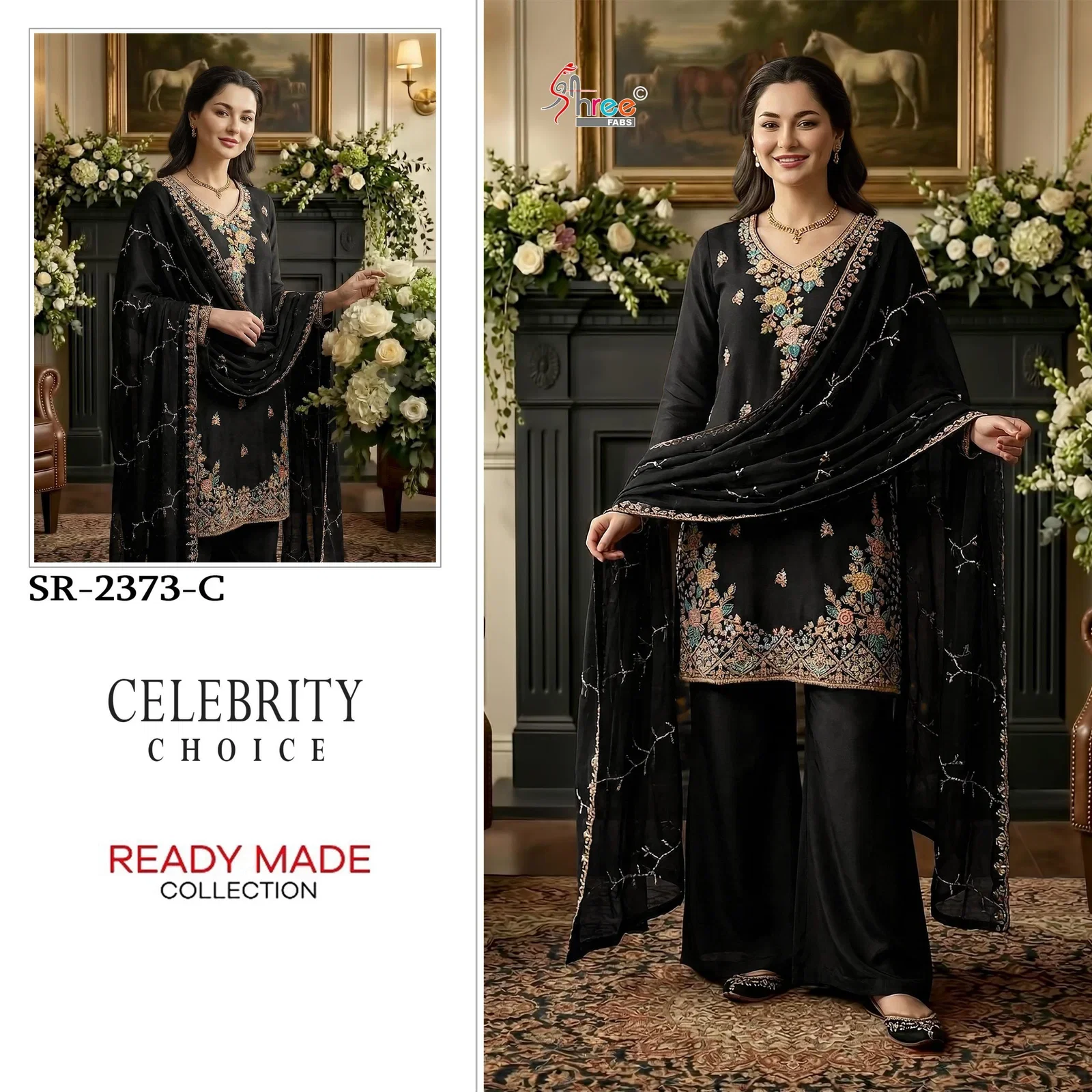 Buy Shree Sr 2373 Readymade Moss Chiffon Embroidered Salwar Kameez Wholesale 2026