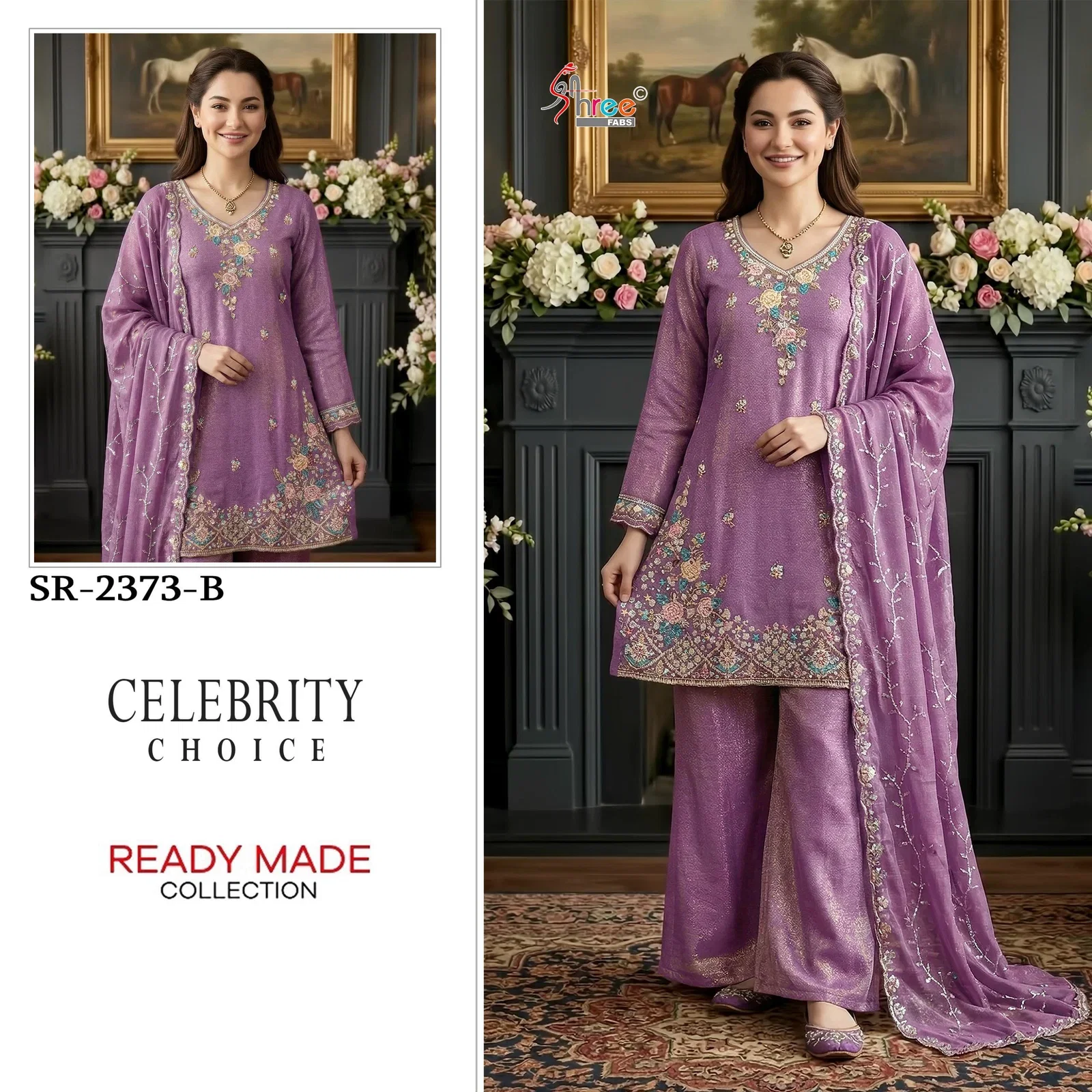 Buy Shree Sr 2373 Readymade Moss Chiffon Embroidered Salwar Kameez Wholesale 2026