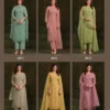 Vipul Alishaa Vol 2 Gold Crinkle Chiffon Beads Embroidered Salwar Kameez Wholesale
