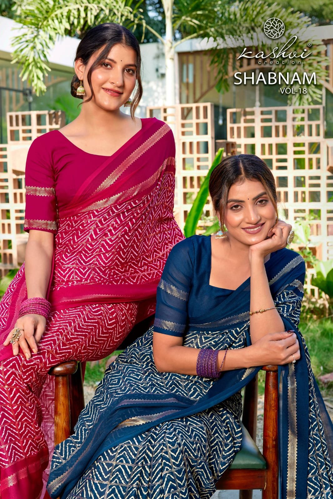 Kashvi Shabnam Vol 18 Dull Moss Foil Printed Saree Collection Wholesale