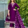 Latest Aanchi Mango Vichitra Silk Embroidered Kurti With Bottom Dupatta Wholesale 2026