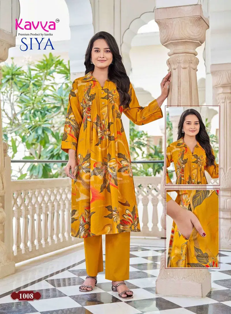 Launching Kavya Siya Vol 1 Vertican Printed Korean Style Flared Kurti With Bottom Wholesale 2026