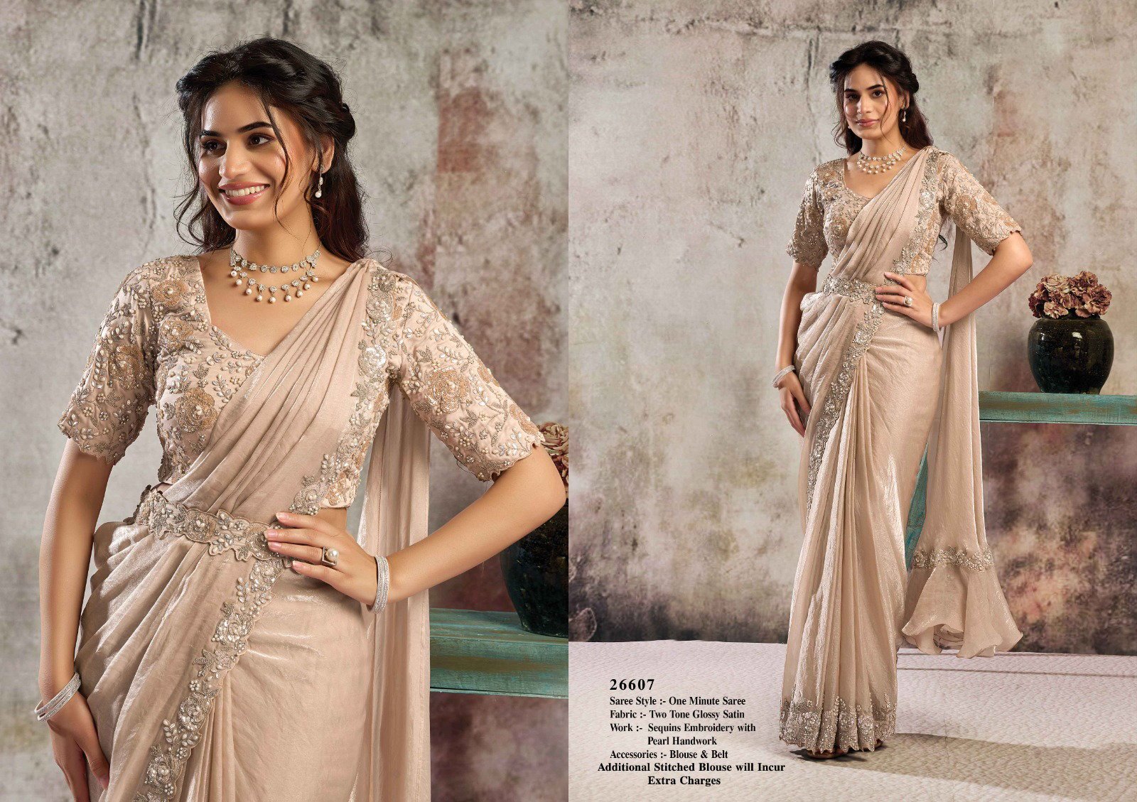 Mahotsav Mohmanthan Roina 26607 Selene Satin Ready To Wear Saree Wholesale