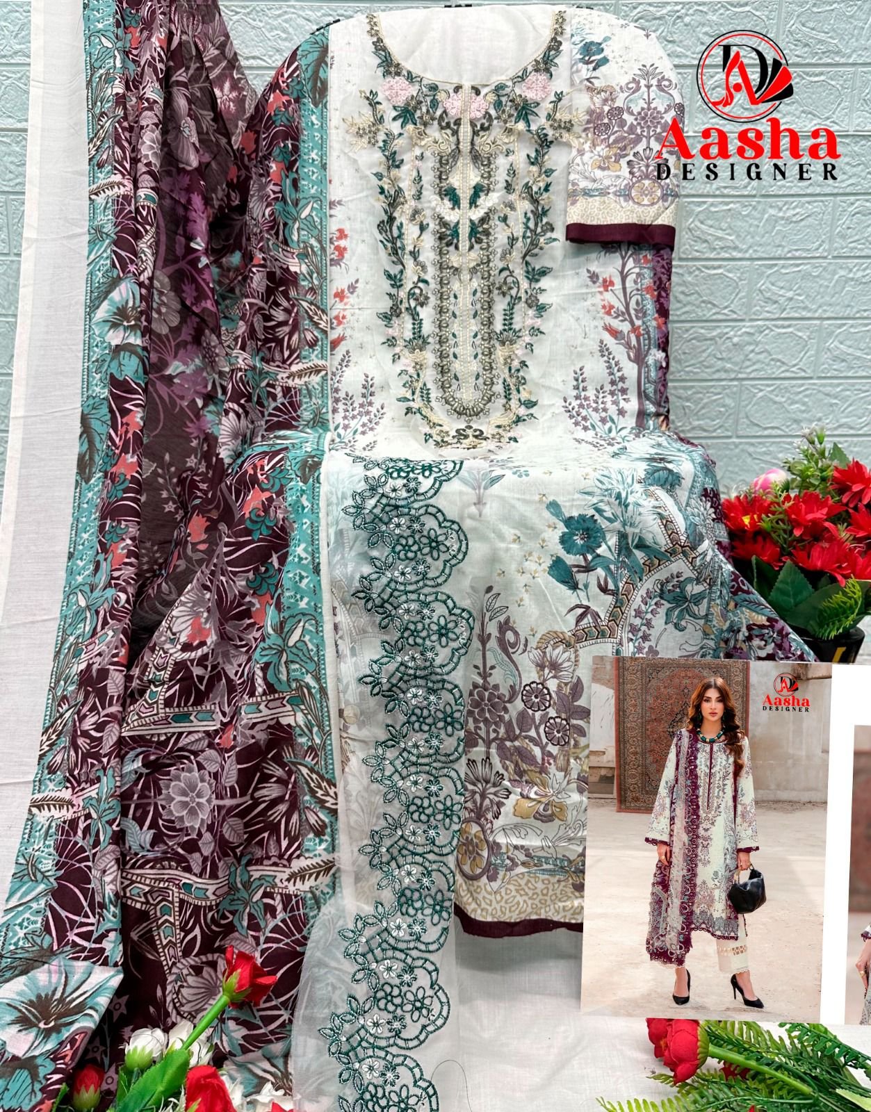 Stylish Aasha 1216 A And B Chiffon Dupatta Cotton Printed Salwar Kameez Collection Wholesale 2026