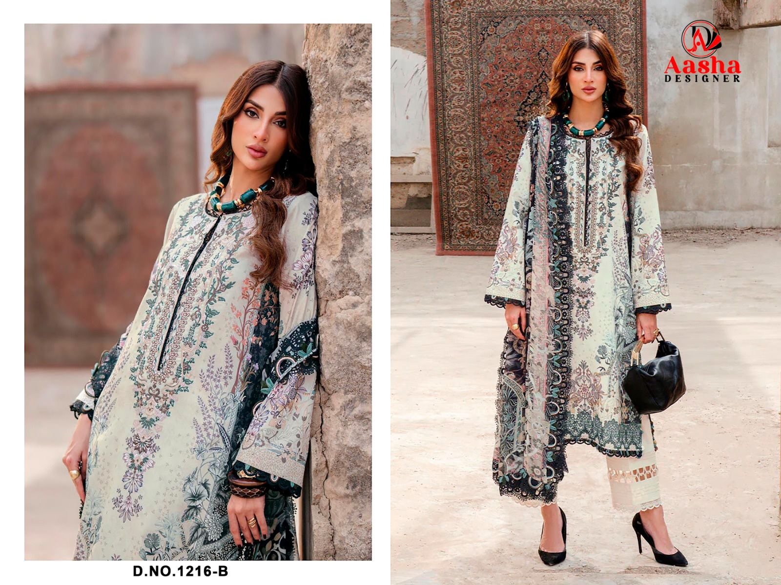 Stylish Aasha 1216 A And B Chiffon Dupatta Cotton Printed Salwar Kameez Collection Wholesale 2026