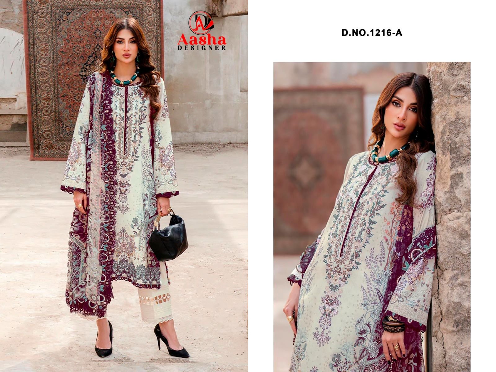 Stylish Aasha 1216 A And B Chiffon Dupatta Cotton Printed Salwar Kameez Collection Wholesale 2026