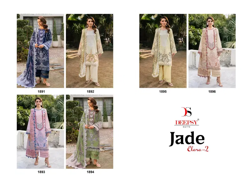 Launching Deepsy Jade Elara Vol 2 Chiffon Dupatta Cotton Embroidered Salwar Kameez Wholesale 2026