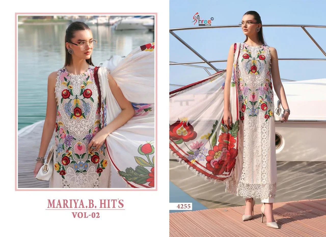 Beautiful Shree Maria B Hits Vol 2 Cotton Dupatta Cotton Self Embroidered Salwar Kameez Wholesale 2026