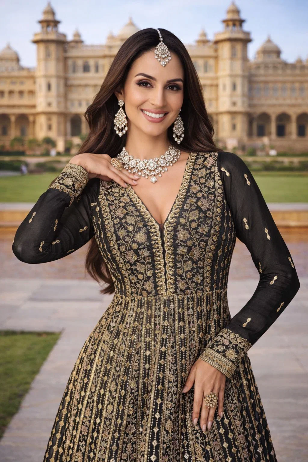 Beautiful Mrudangi Zara Chinon Silk Embroidered Gown With Dupatta Wholesale 2026