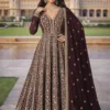 Beautiful Mrudangi Zara Chinon Silk Embroidered Gown With Dupatta Wholesale 2026