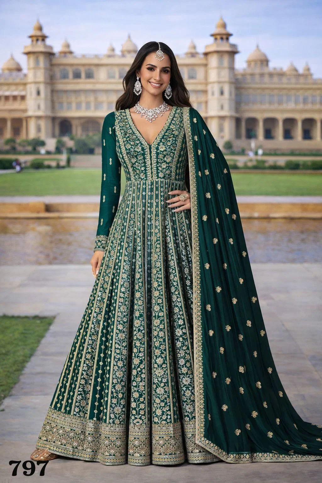Beautiful Mrudangi Zara Chinon Silk Embroidered Gown With Dupatta Wholesale 2026