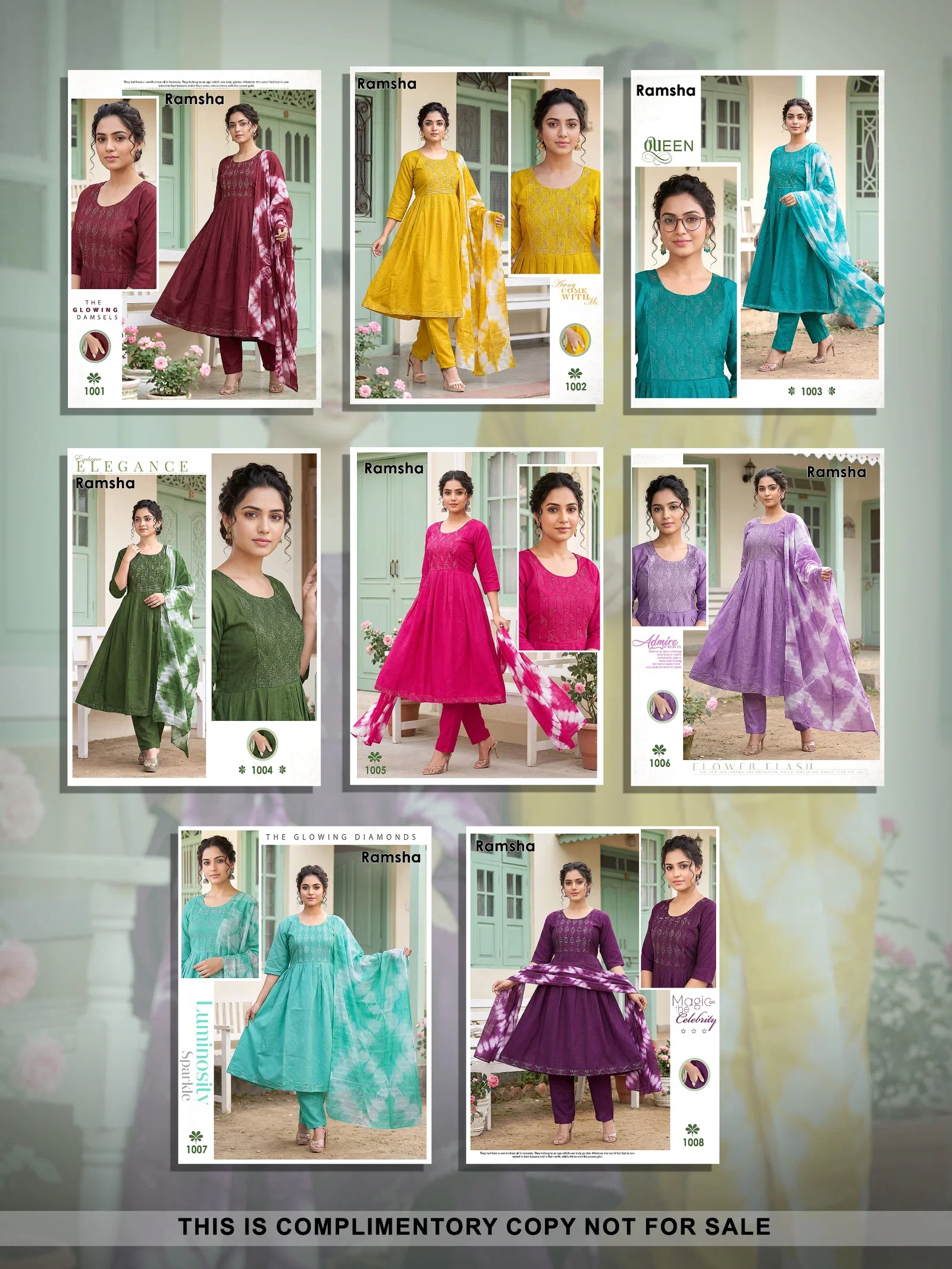 Launching Ramsha Vol 8 Vertican Plain Embroidery Worked Kurti Set Collection Wholesale 2026