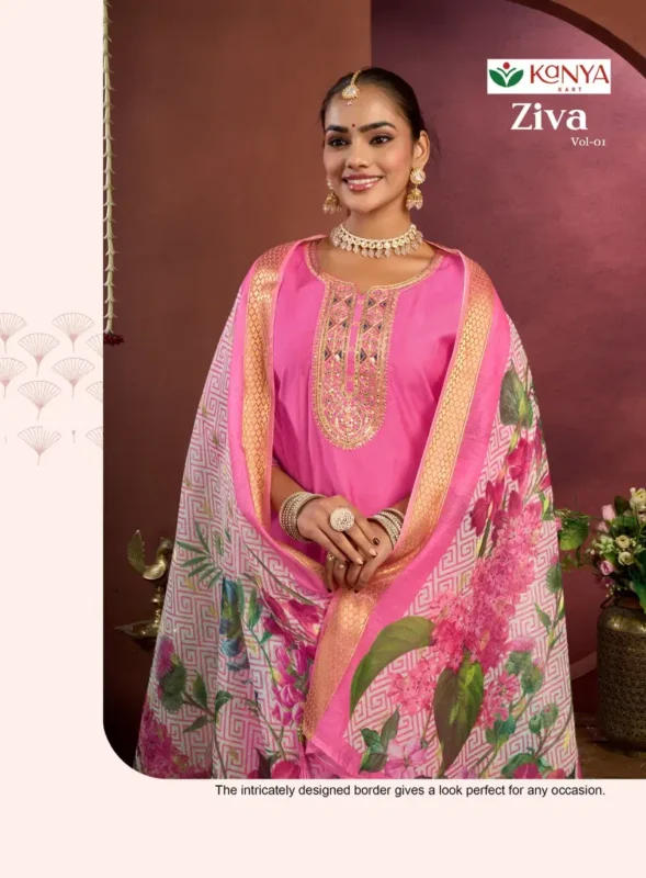 Beautiful Kanya Ziva Vol 1 Vertican Embroidered Kurti With Bottom Dupatta Wholesale 2026