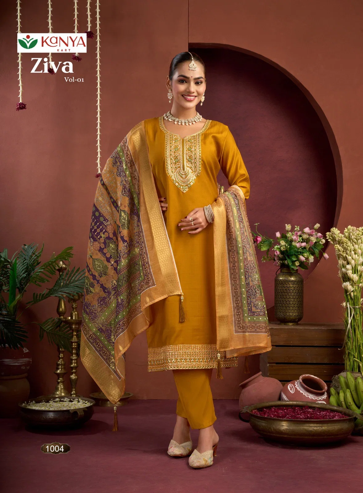 Beautiful Kanya Ziva Vol 1 Vertican Embroidered Kurti With Bottom Dupatta Wholesale 2026