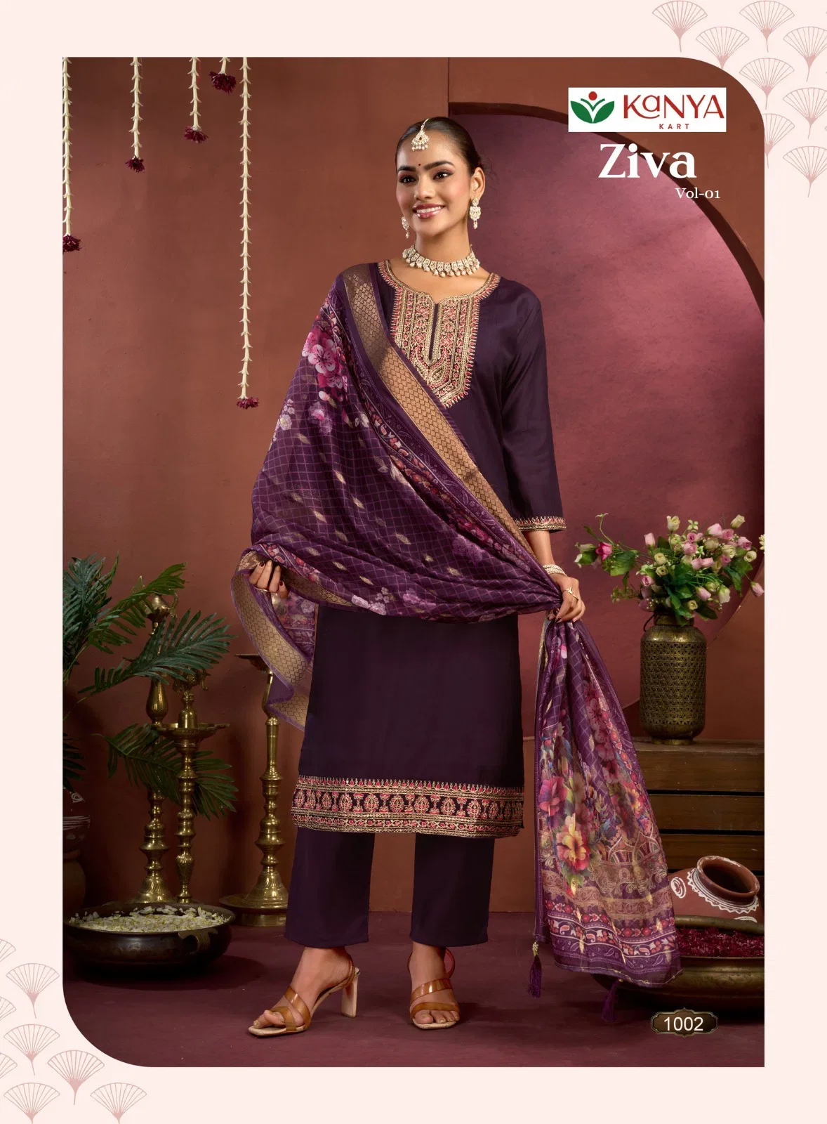 Beautiful Kanya Ziva Vol 1 Vertican Embroidered Kurti With Bottom Dupatta Wholesale 2026