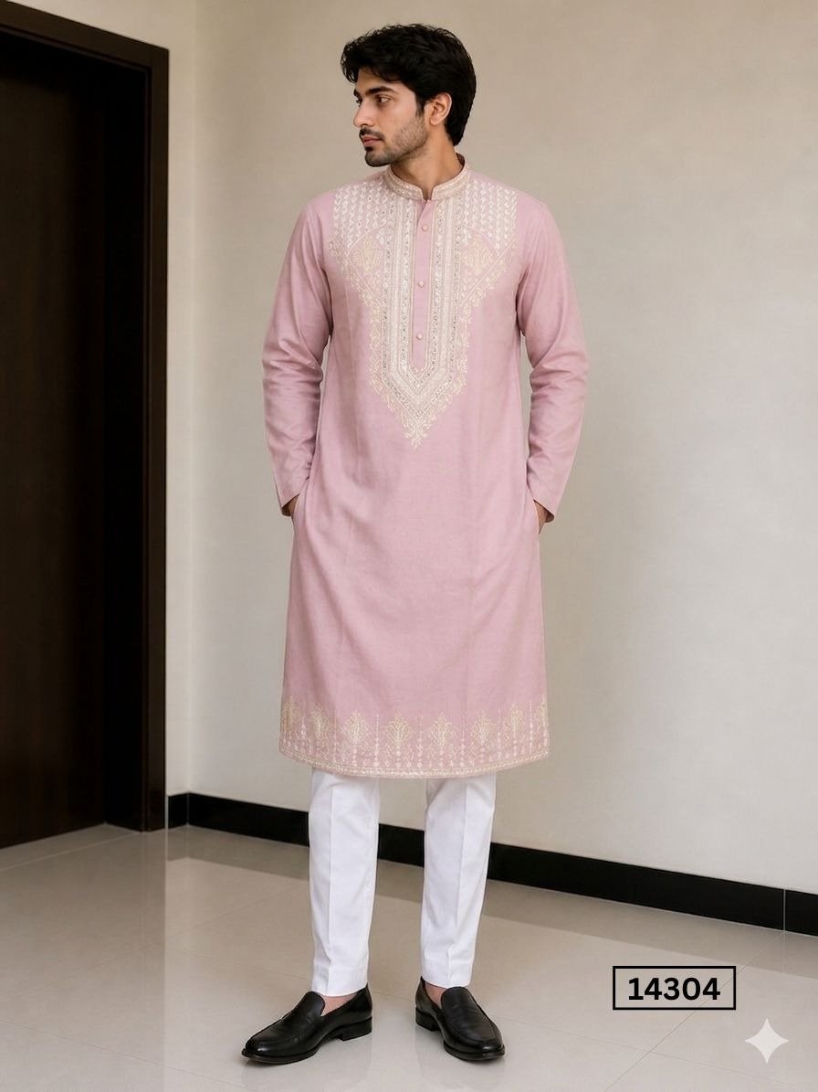 Launching Outluk Vol 143 Linen Satin Embroidered Kurta Pajama Collection Wholesale 2026