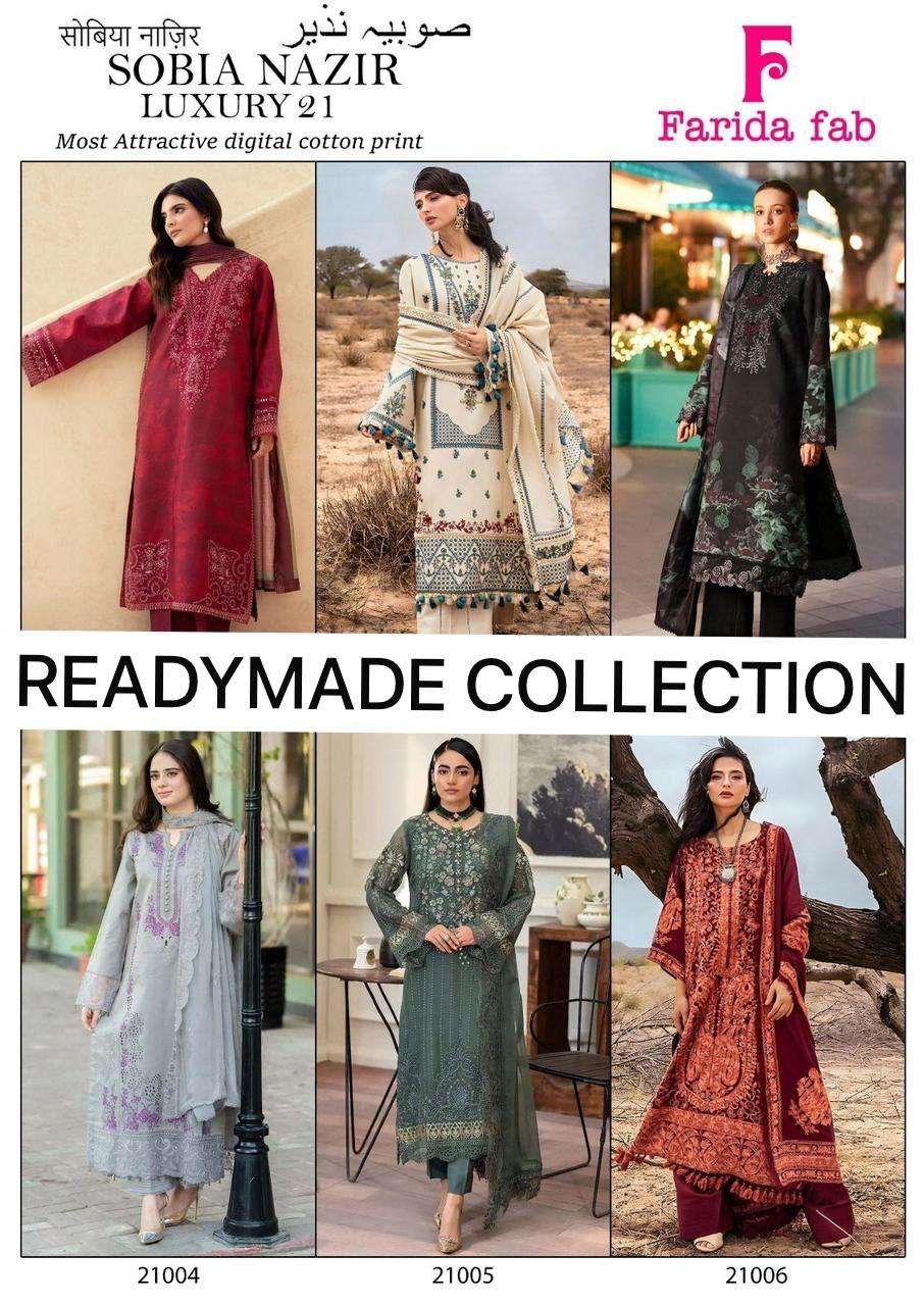 Buy Farida Sobia Nazir Vol 21 Readymade Karachi Kurti Pant With Dupatta Wholesale 2026
