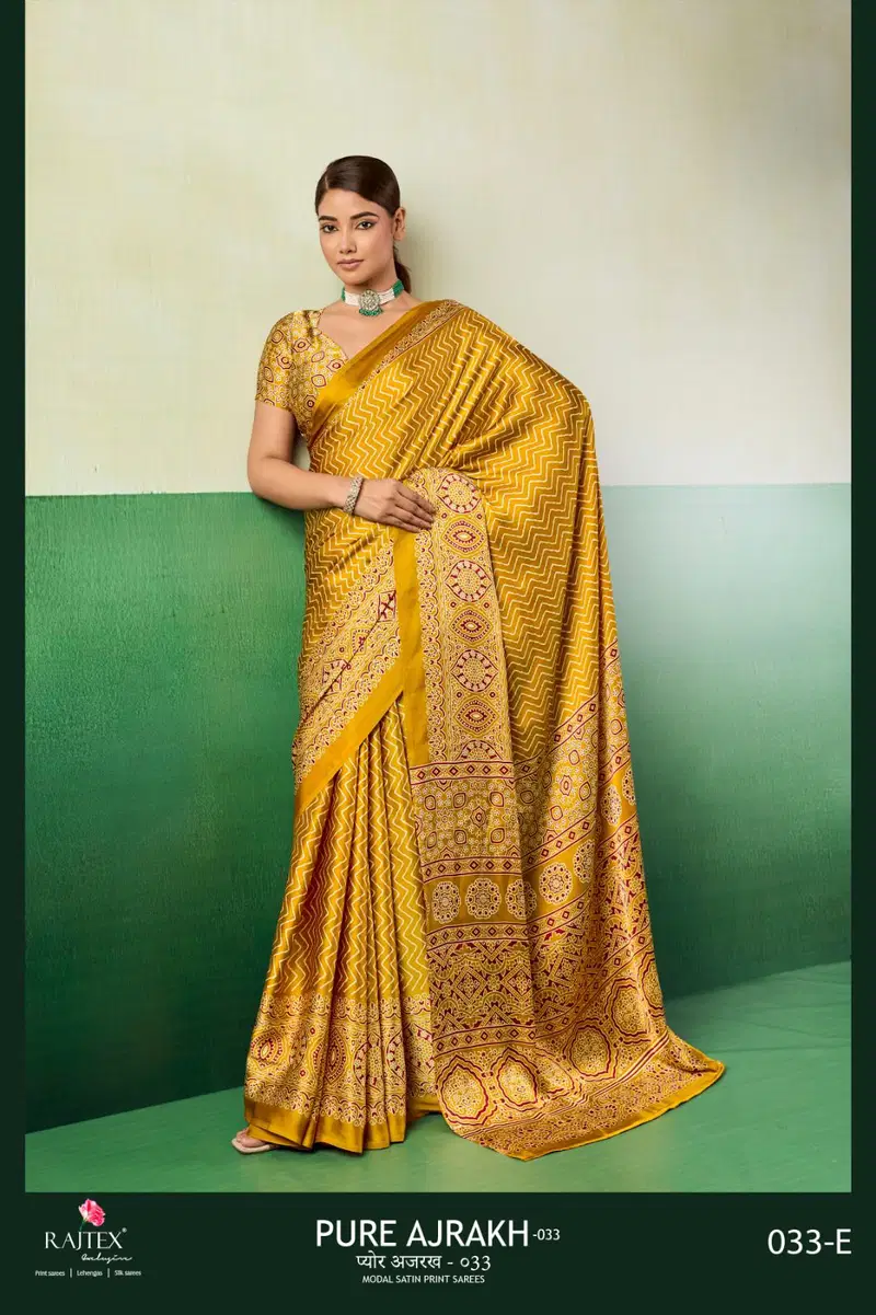 Buy Rajtex Pure Ajrakh 033 Modal Satin Ajrakh Printed Saree Collection Wholesale 2026