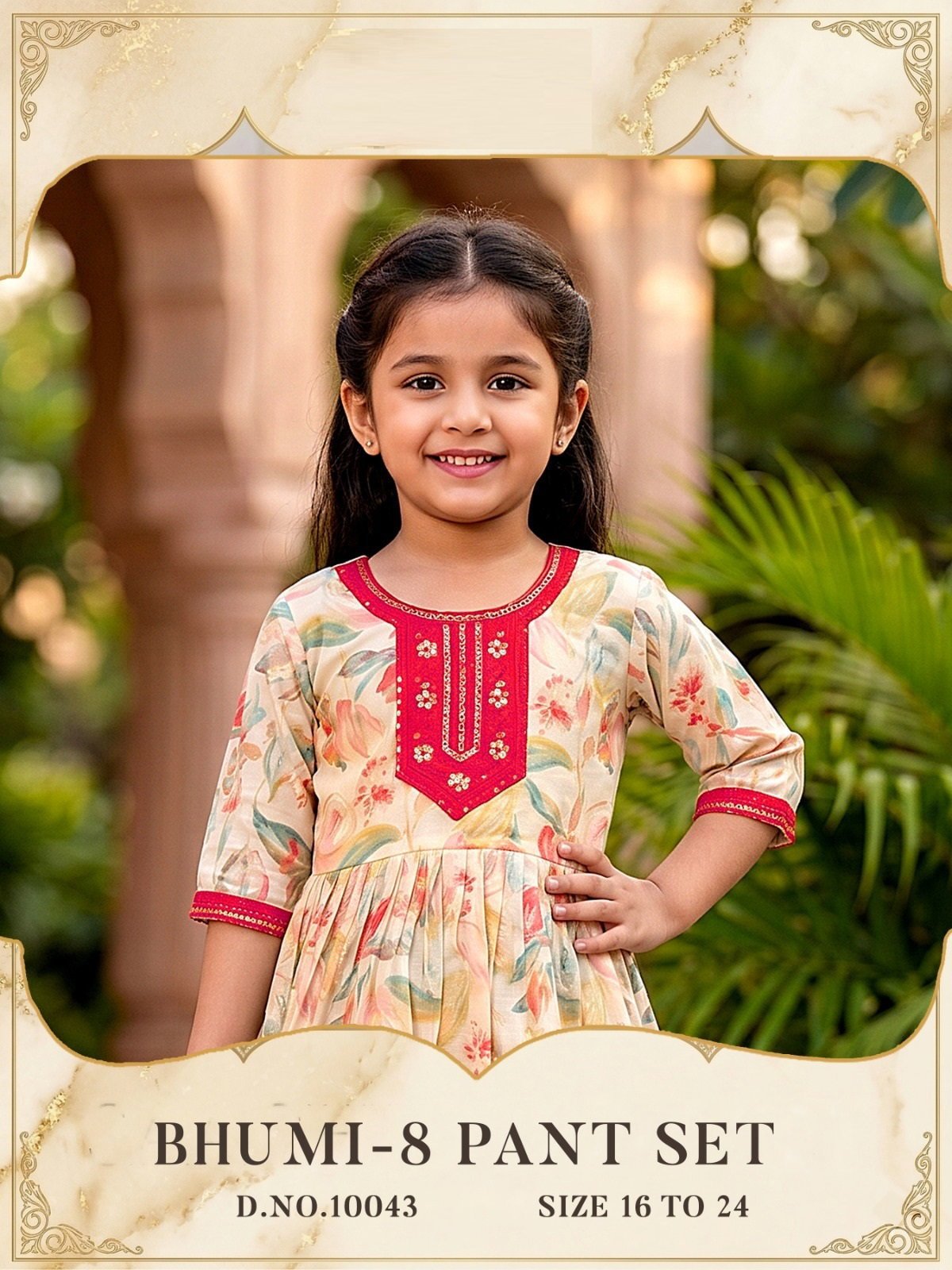 Bhumi 10043 And 10044 Mul Chanderi Printed Kids Wear Kurti Set Wholesale