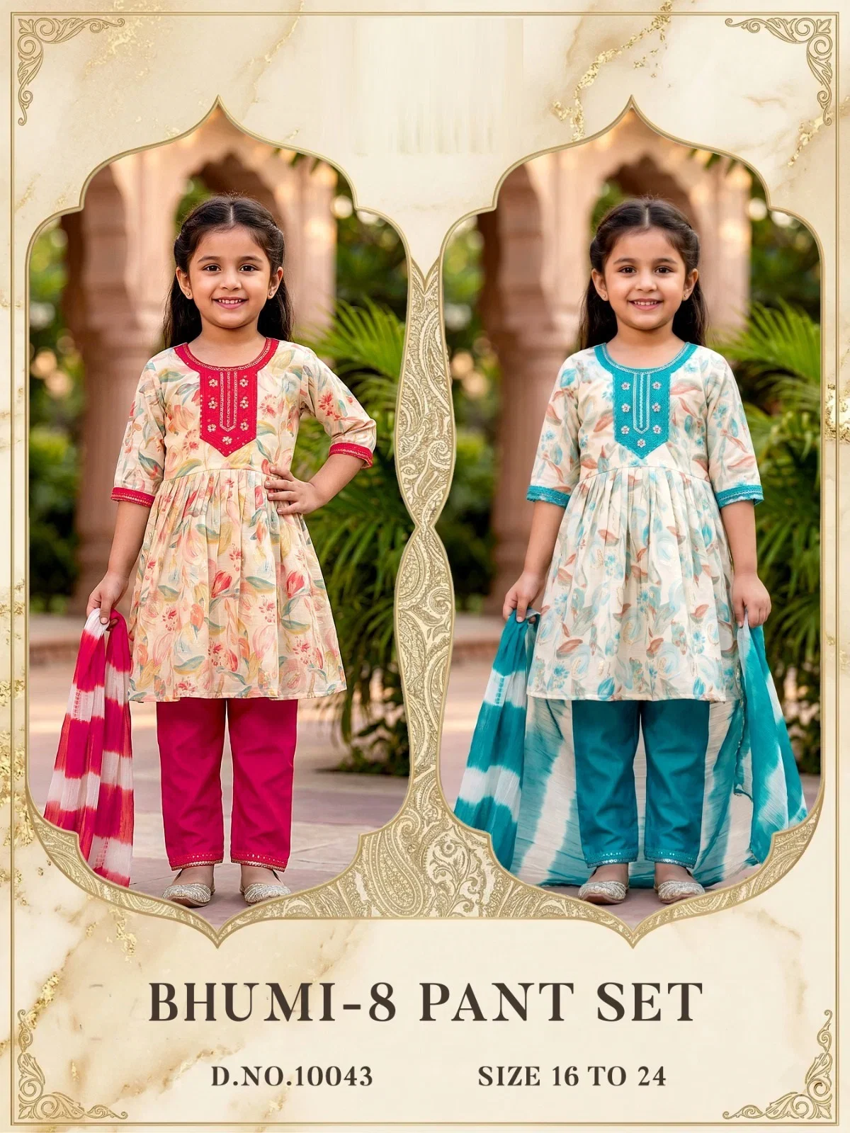 Stylish Bhumi 10043 And 10044 Mul Chanderi Printed Kids Wear Kurti Set Wholesale 2026