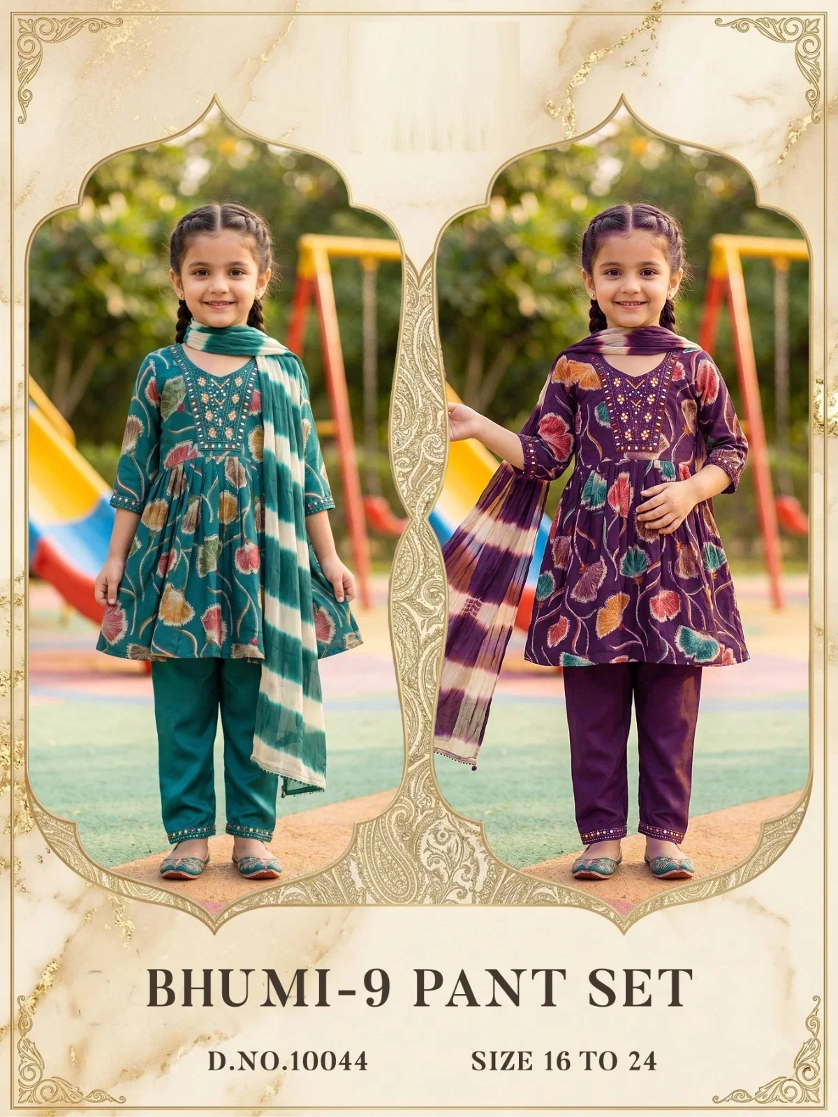 Stylish Bhumi 10043 And 10044 Mul Chanderi Printed Kids Wear Kurti Set Wholesale 2026