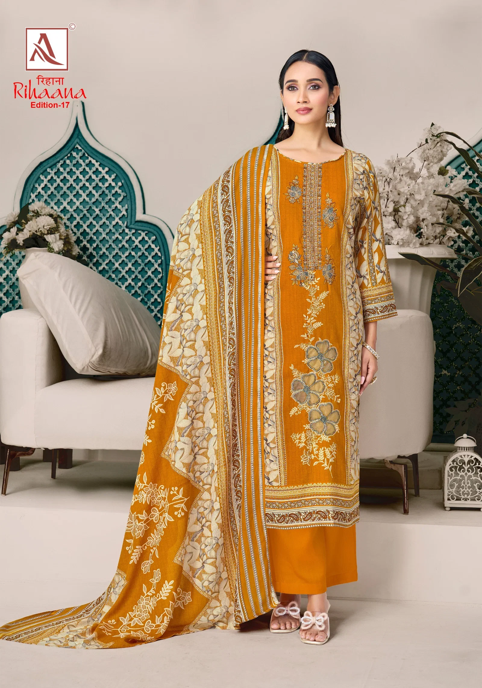 Buy Alok Rihaana Vol 17 Cambric Cotton Embroidered Dress Material Wholesale 2026