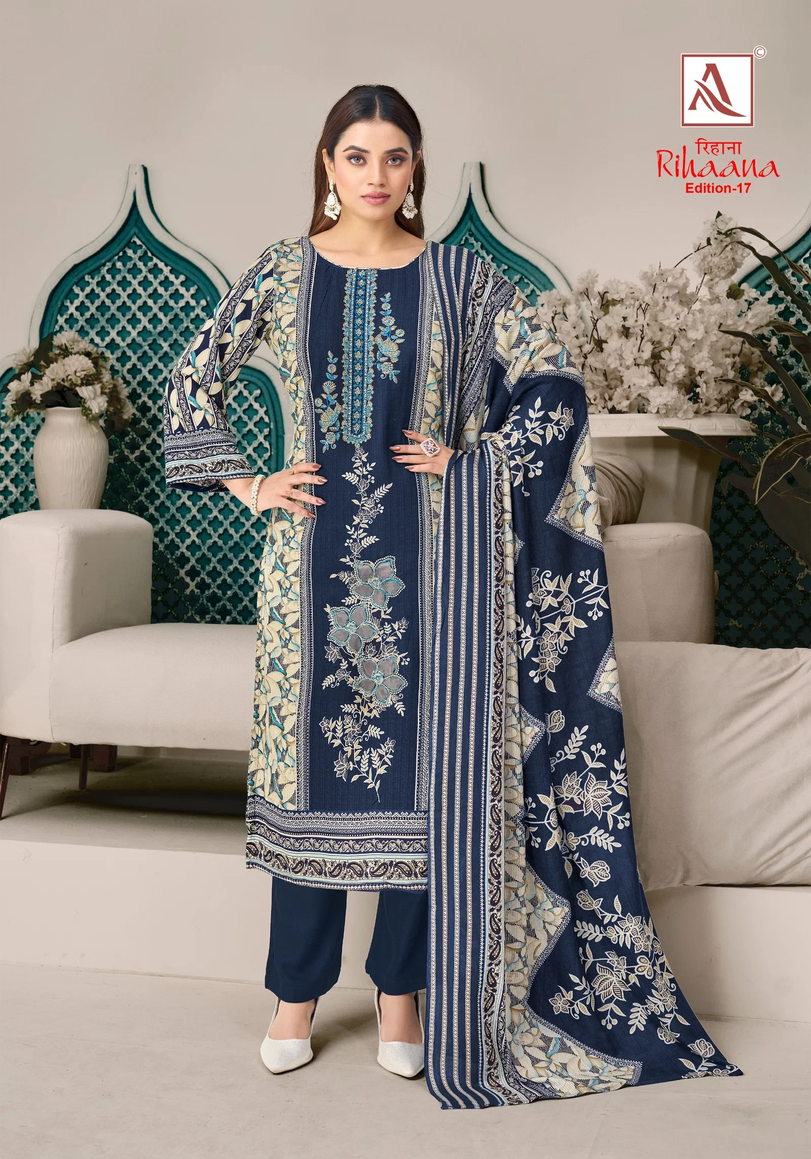Buy Alok Rihaana Vol 17 Cambric Cotton Embroidered Dress Material Wholesale 2026