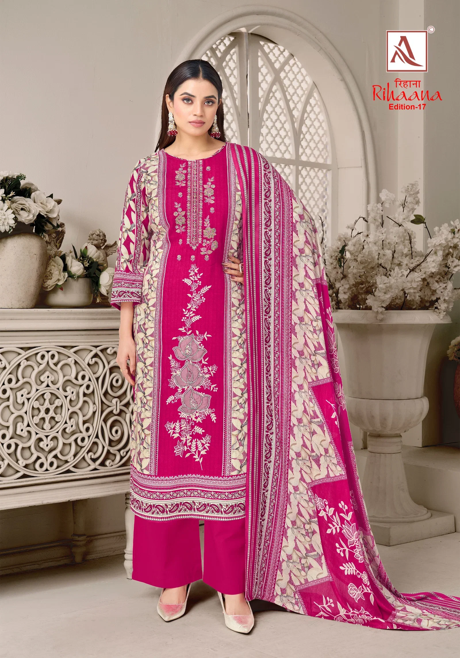 Buy Alok Rihaana Vol 17 Cambric Cotton Embroidered Dress Material Wholesale 2026