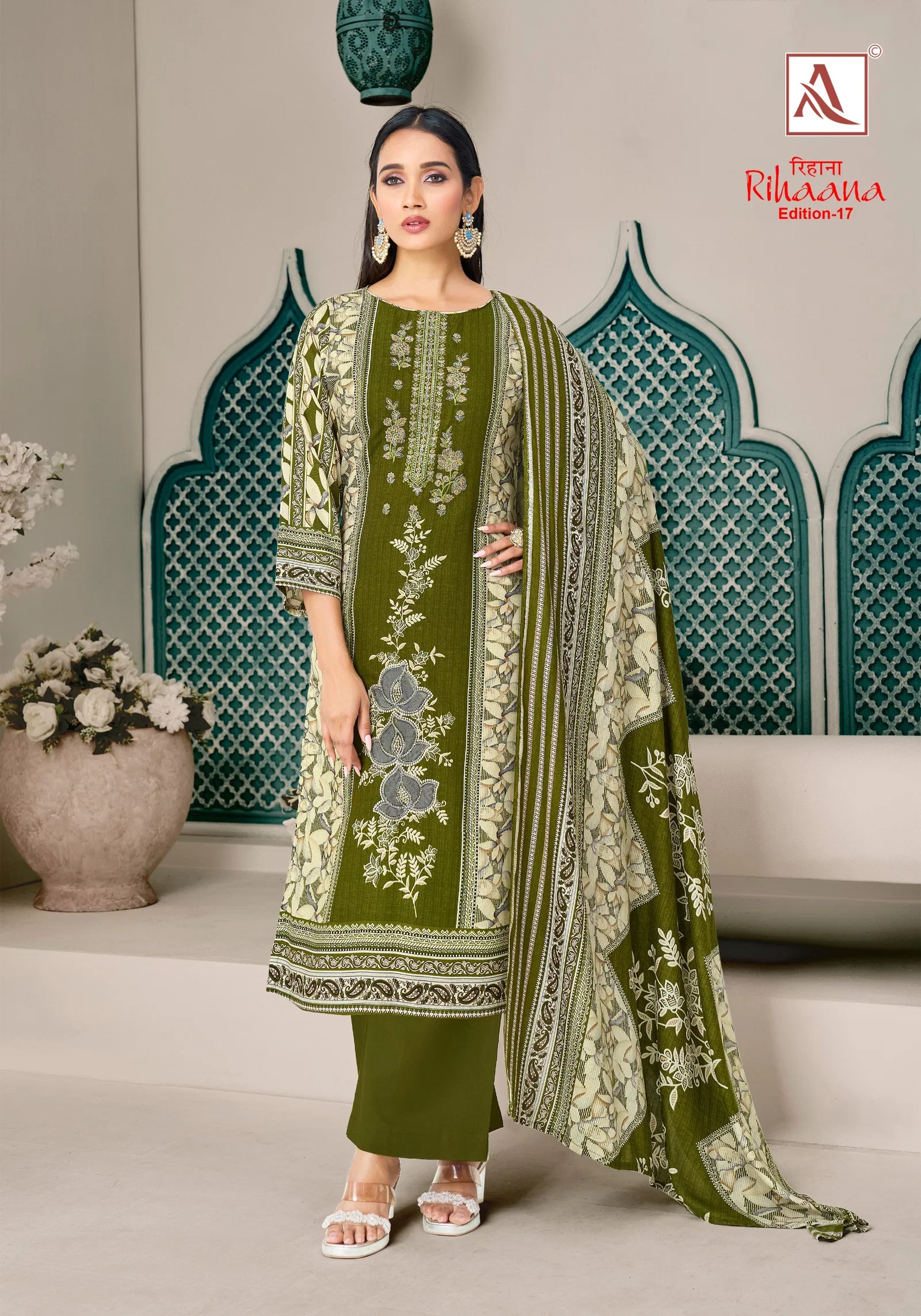 Buy Alok Rihaana Vol 17 Cambric Cotton Embroidered Dress Material Wholesale 2026