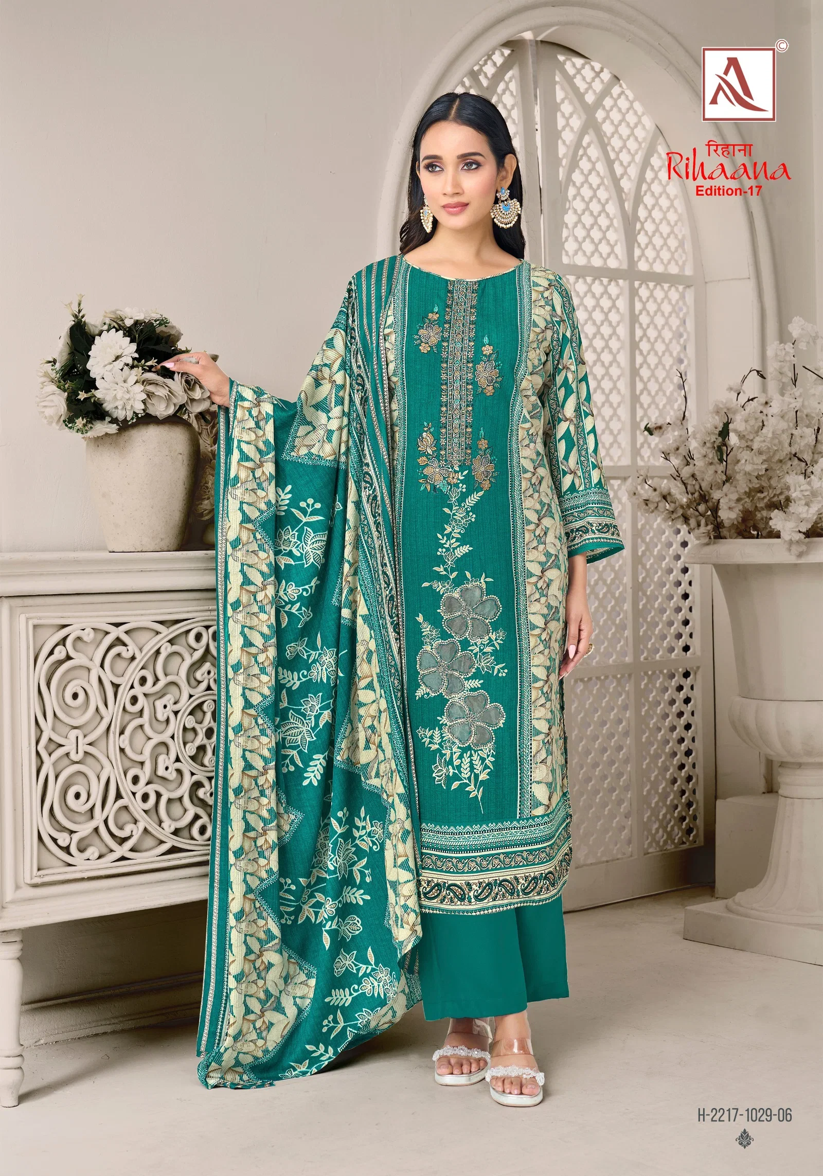 Buy Alok Rihaana Vol 17 Cambric Cotton Embroidered Dress Material Wholesale 2026