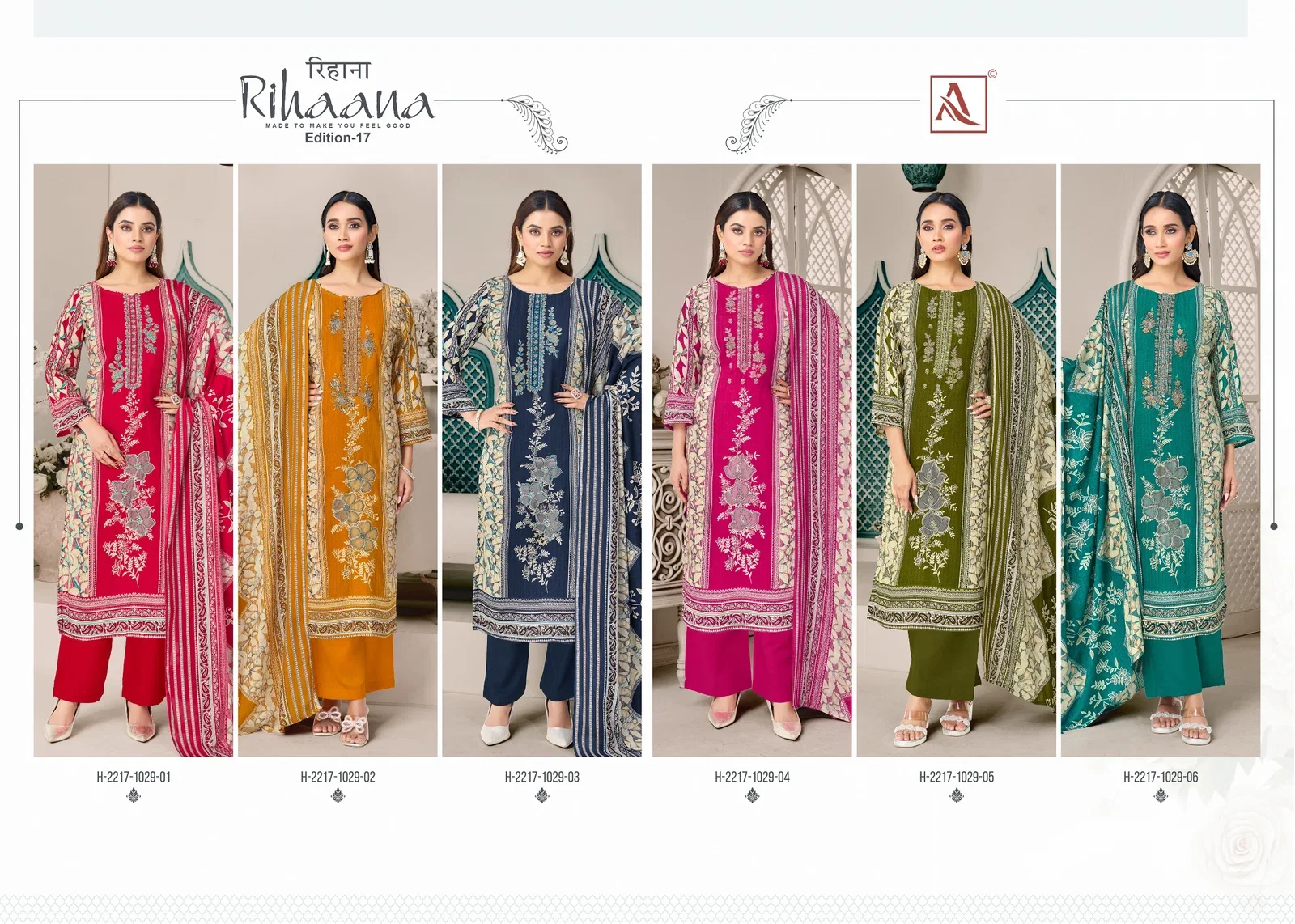 Buy Alok Rihaana Vol 17 Cambric Cotton Embroidered Dress Material Wholesale 2026