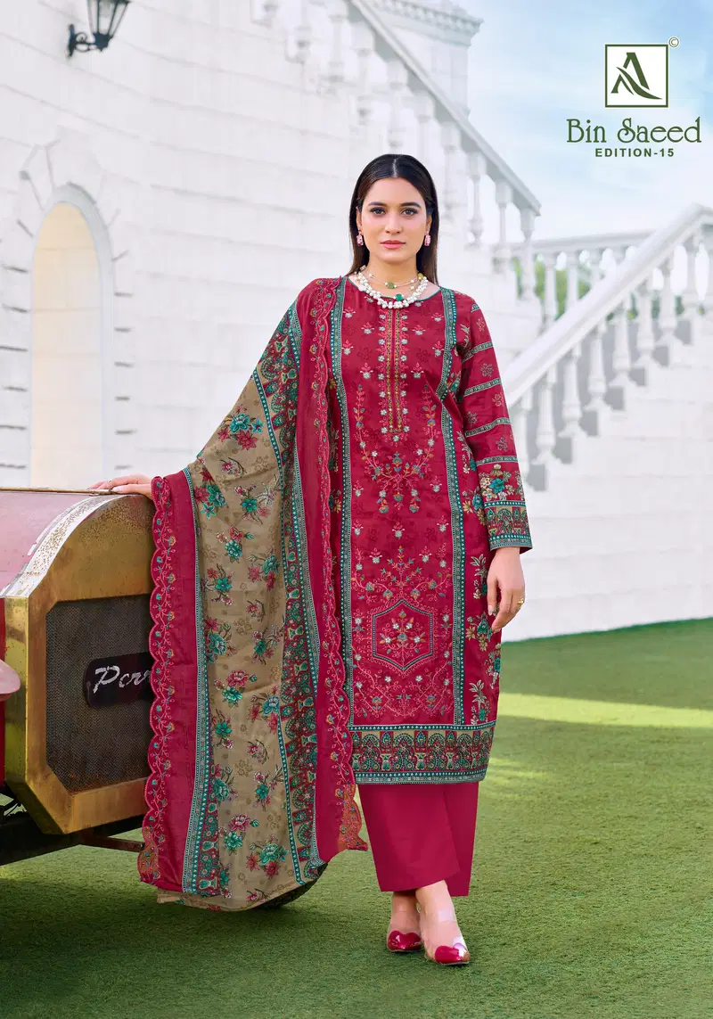 Buy Alok Bin Saeed Edition 15 Cambric Cotton Embroidered Dress Material Wholesale 2026