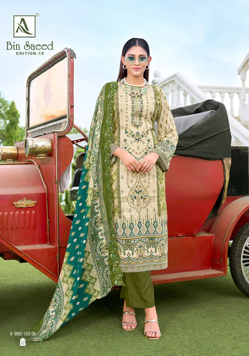 Buy Alok Bin Saeed Edition 15 Cambric Cotton Embroidered Dress Material Wholesale 2026