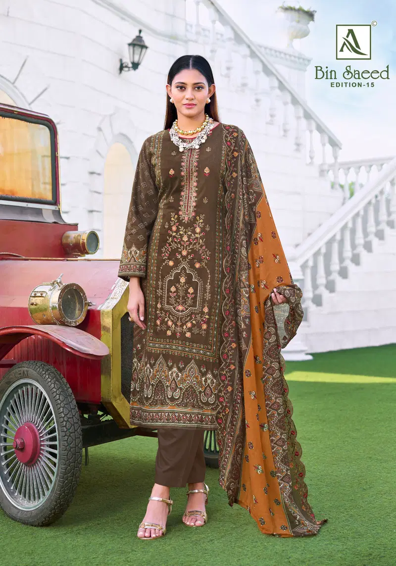 Buy Alok Bin Saeed Edition 15 Cambric Cotton Embroidered Dress Material Wholesale 2026