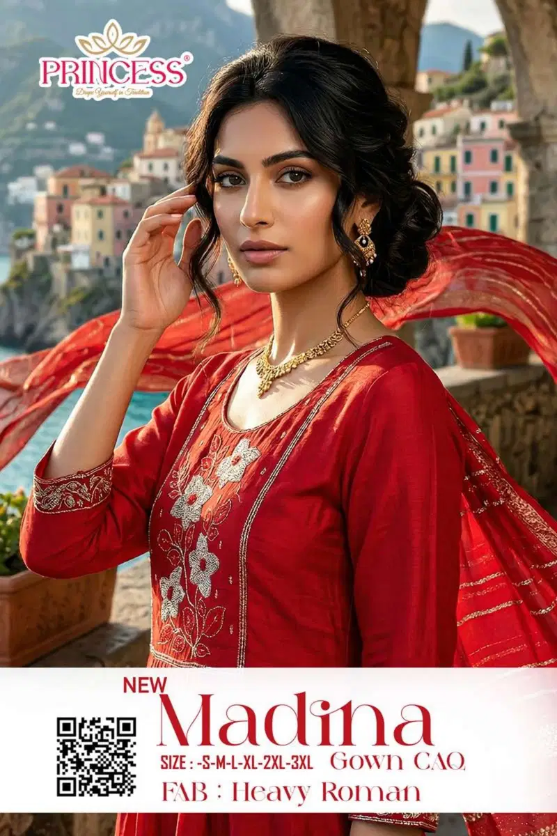 Princess New Madina Roman Silk Embroidered Kurti Set Collection Wholesale