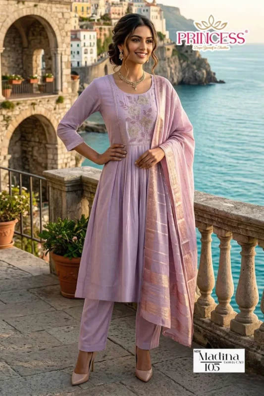 Launching Princess New Madina Roman Silk Embroidered Kurti Set Collection Wholesale 2026