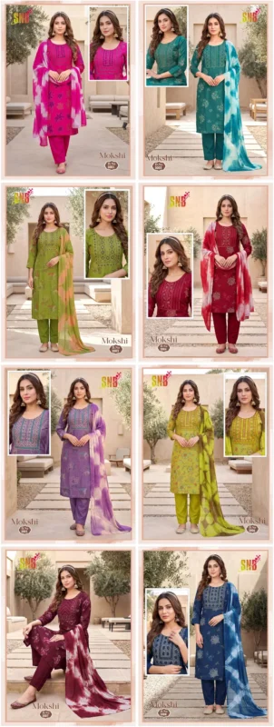 Latest Mokshi Vol 3 Vertican Silk Print Straight Cut Kurti Set Collection Wholesale 2026