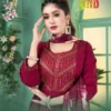 Bhawana Vol 1 Vertican Silk Embroidered Kurti With Bottom Dupatta Wholesale