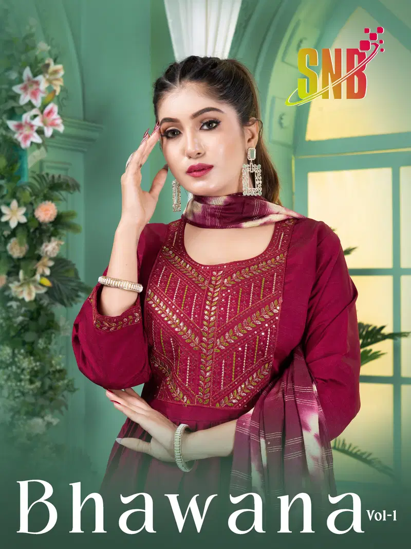 Bhawana Vol 1 Vertican Silk Embroidered Kurti With Bottom Dupatta Wholesale