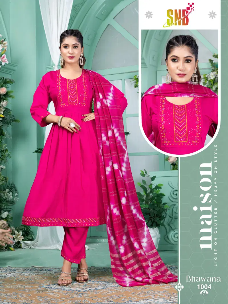 Stylish Bhawana Vol 1 Vertican Silk Embroidered Kurti With Bottom Dupatta Wholesale 2026