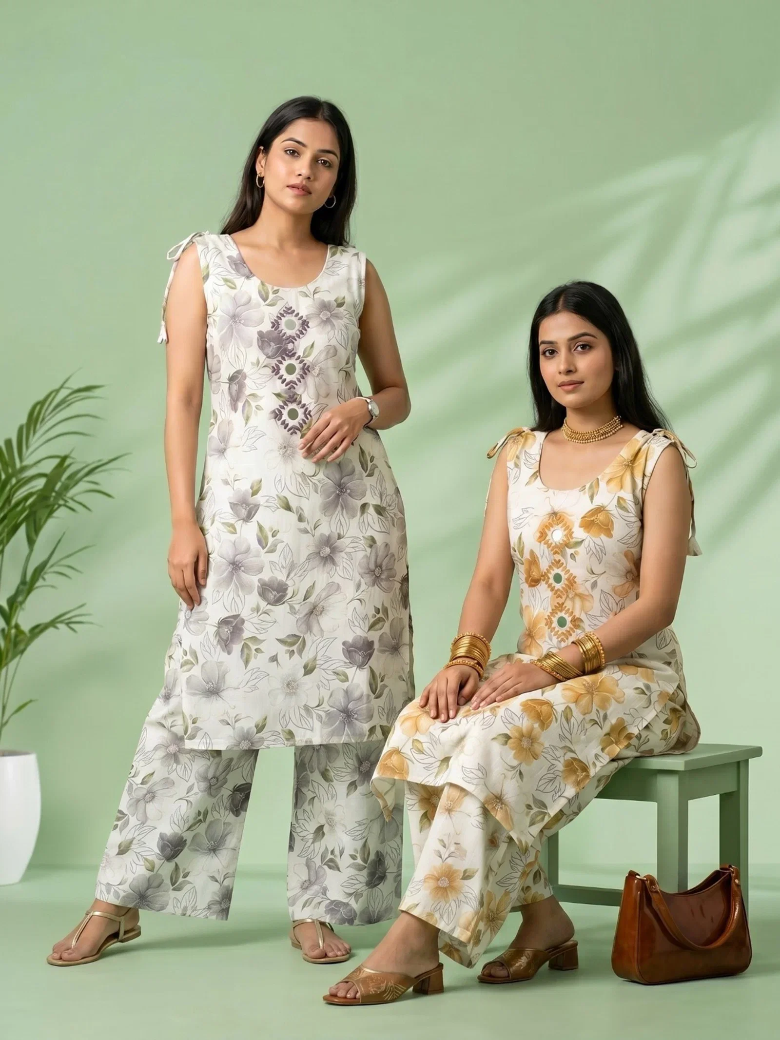 Beautiful Naisha K 959 Vertican Discharge Printed Kurti With Bottom Wholesale 2026