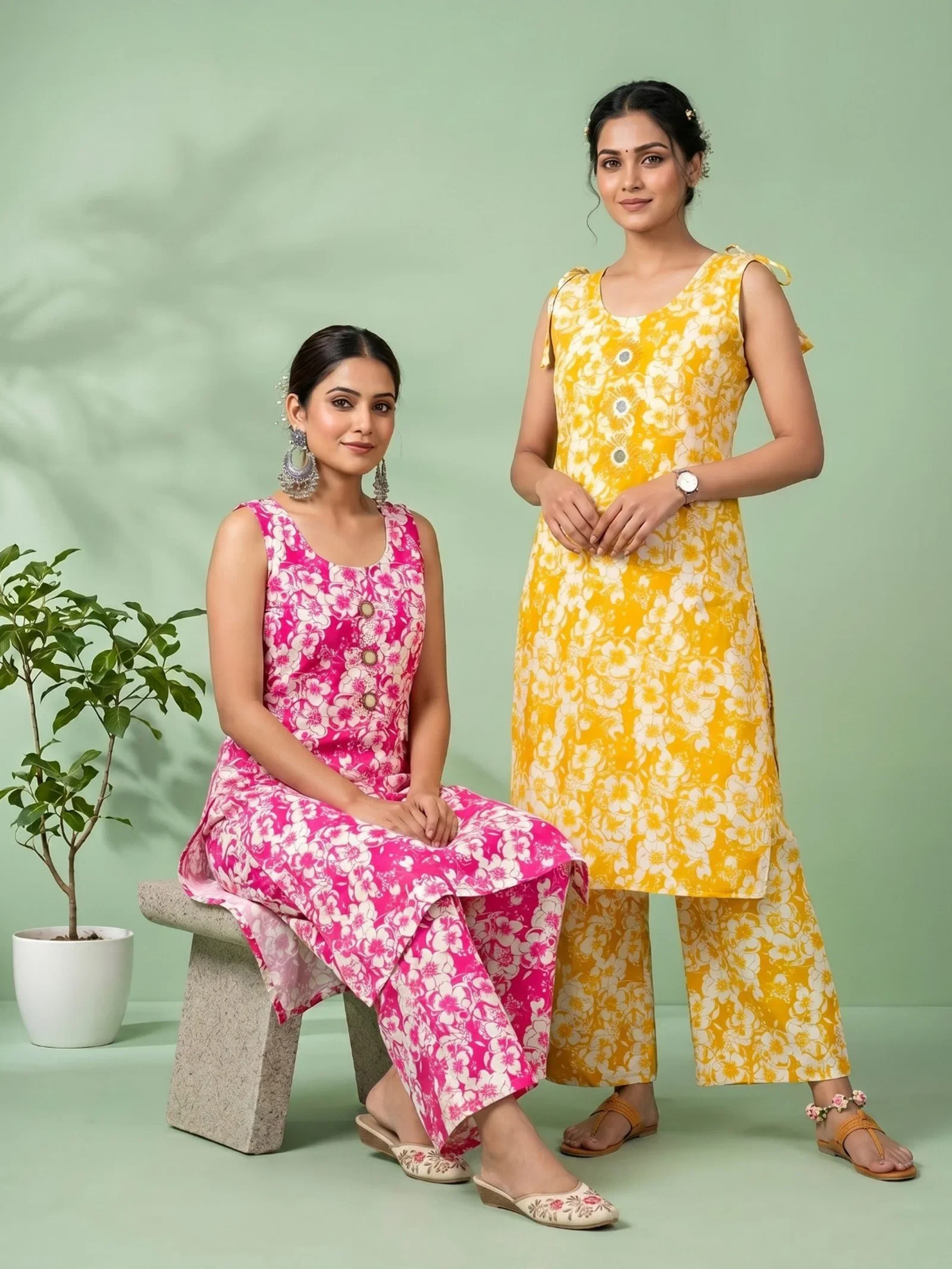 Beautiful Naisha K 959 Vertican Discharge Printed Kurti With Bottom Wholesale 2026