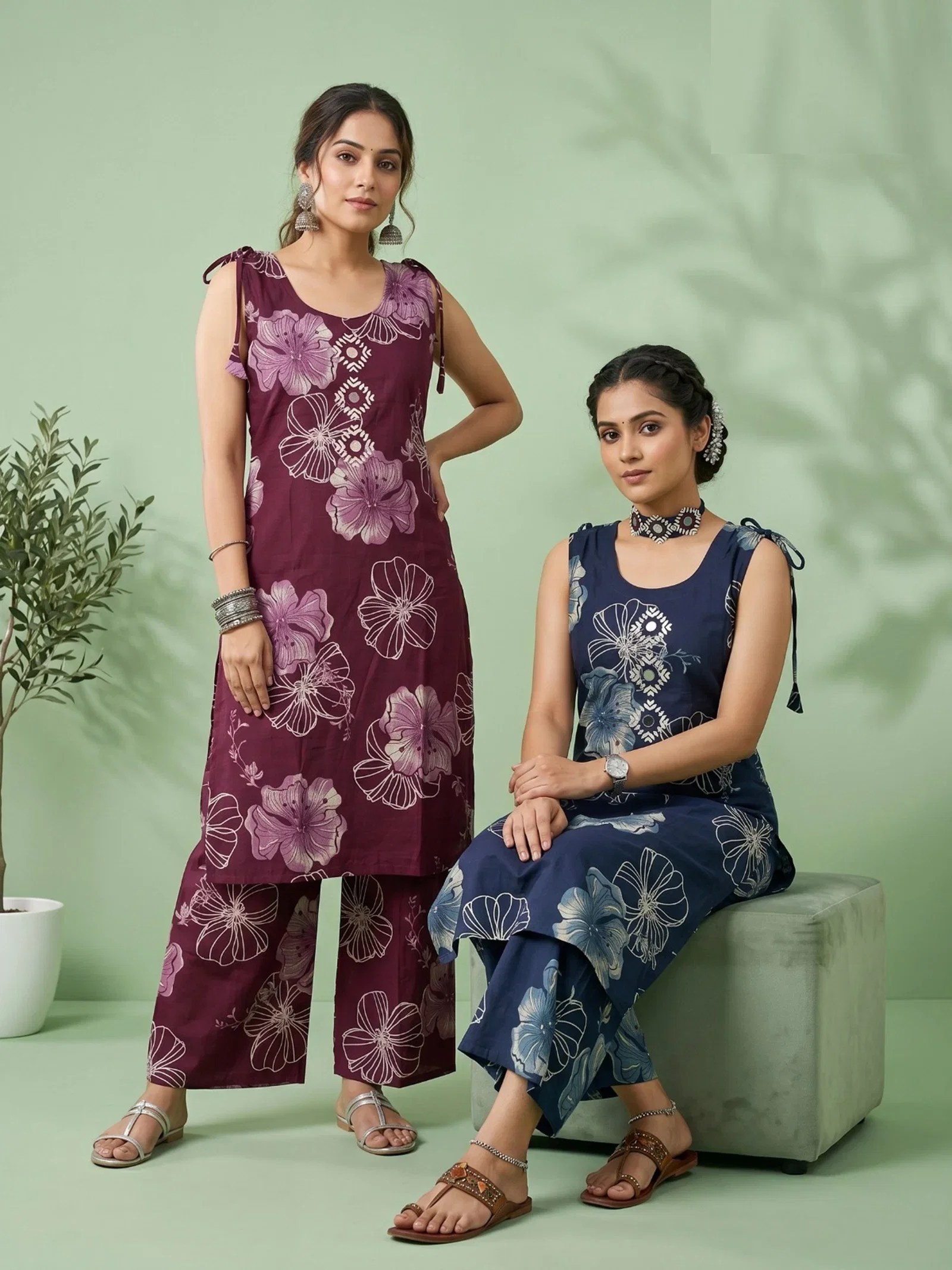 Beautiful Naisha K 959 Vertican Discharge Printed Kurti With Bottom Wholesale 2026