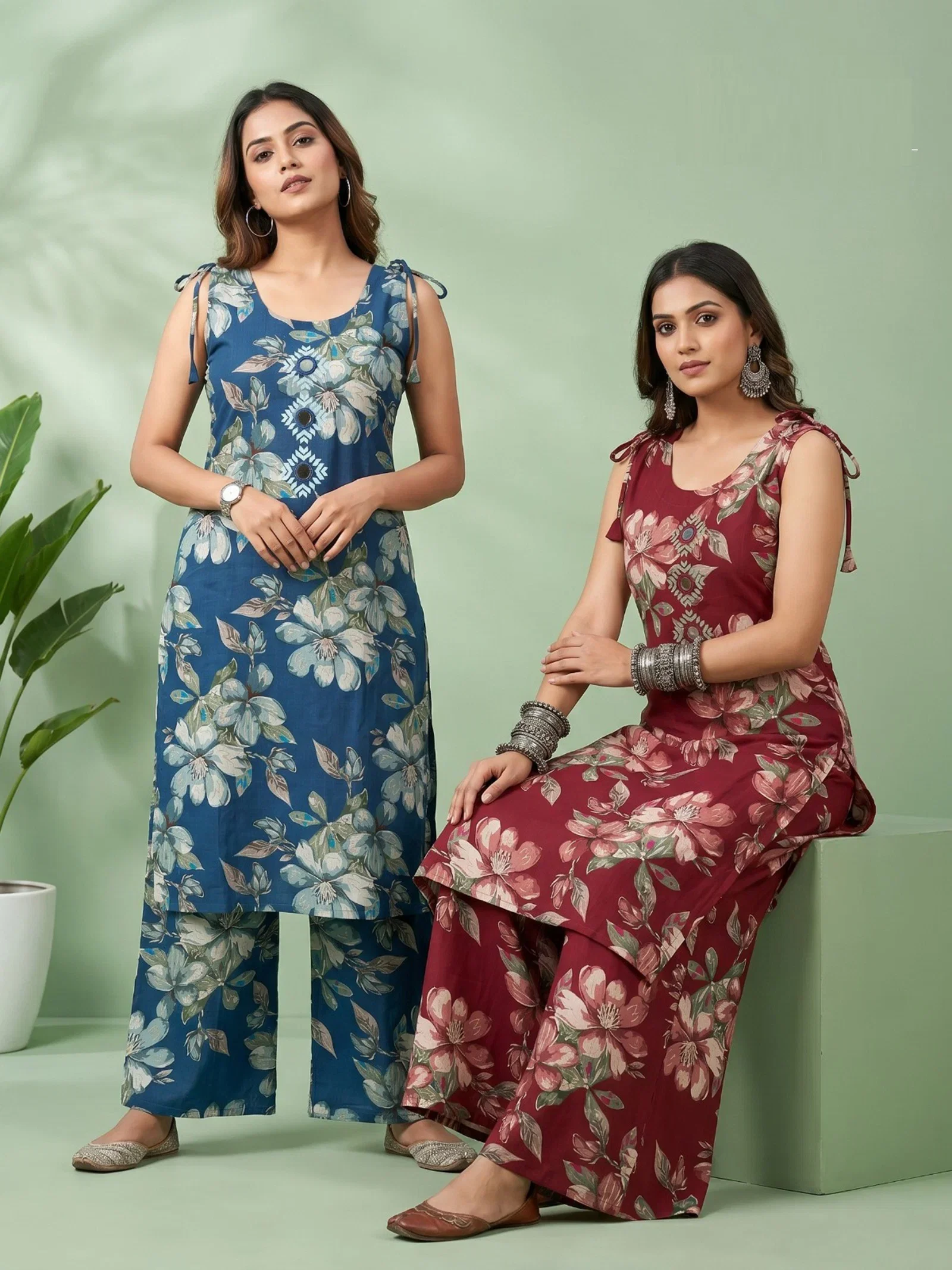 Beautiful Naisha K 959 Vertican Discharge Printed Kurti With Bottom Wholesale 2026