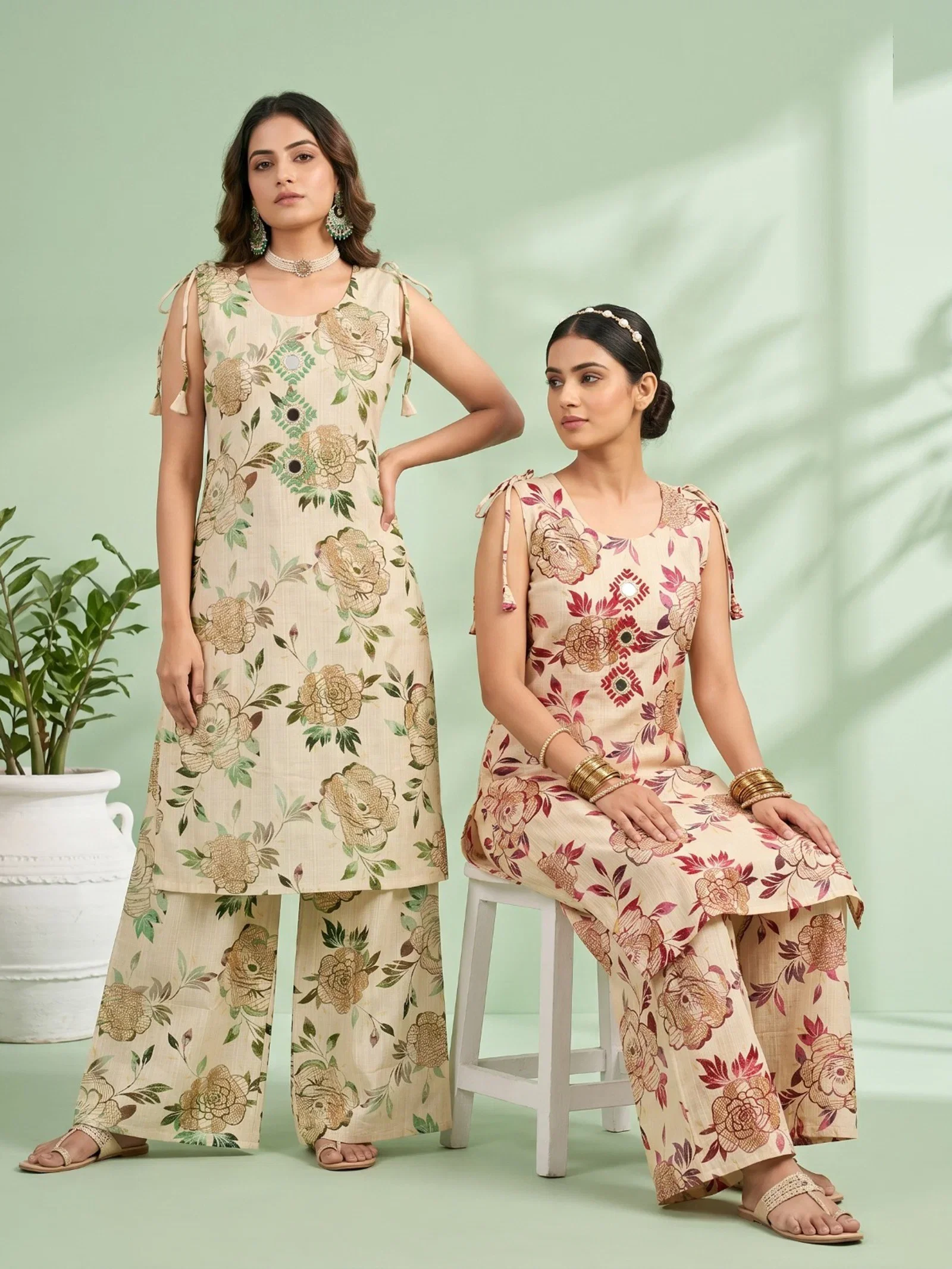 Beautiful Naisha K 959 Vertican Discharge Printed Kurti With Bottom Wholesale 2026