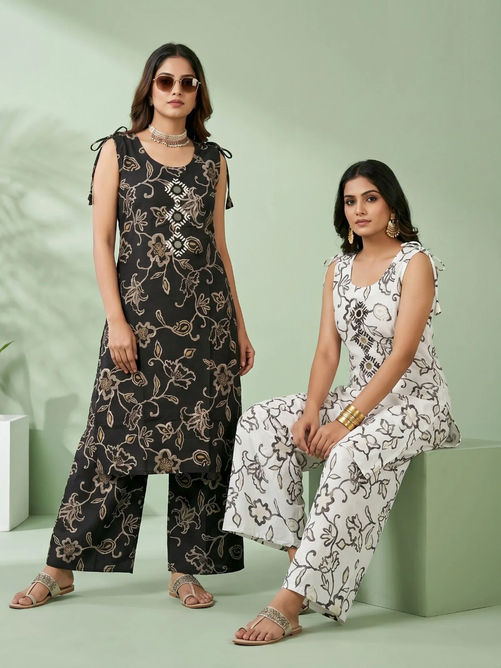 Beautiful Naisha K 959 Vertican Discharge Printed Kurti With Bottom Wholesale 2026