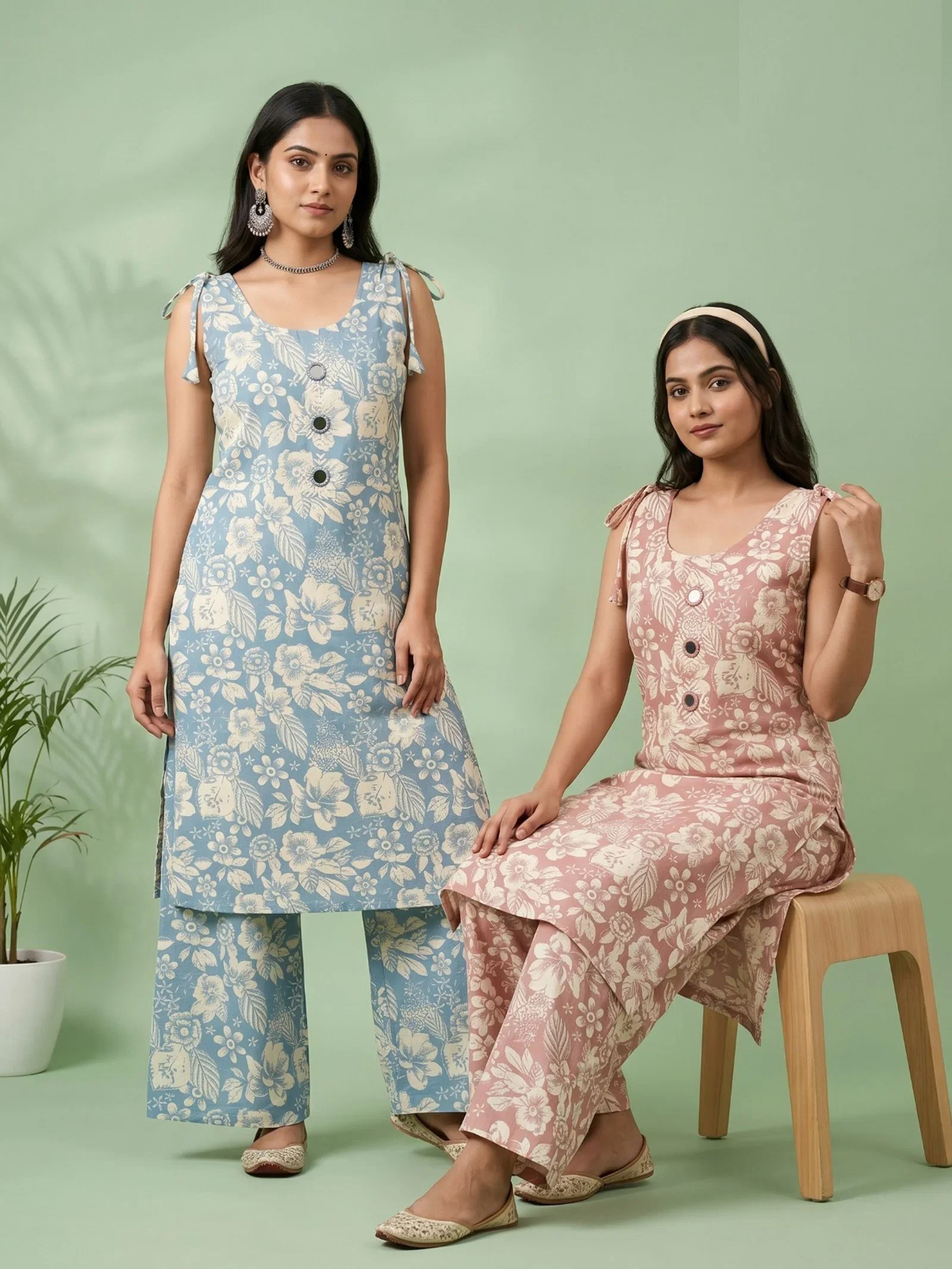Beautiful Naisha K 959 Vertican Discharge Printed Kurti With Bottom Wholesale 2026