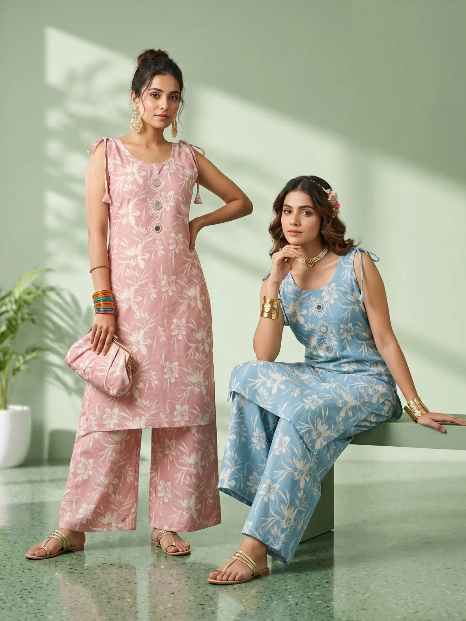 Beautiful Naisha K 959 Vertican Discharge Printed Kurti With Bottom Wholesale 2026